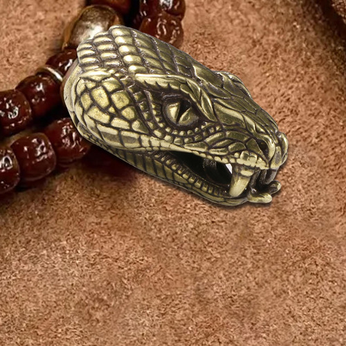 Accesorios De Cuentas De Cabeza De Serpiente De Latón,