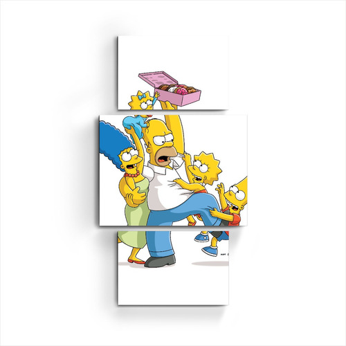 Cuadro Triptico Los Simpson Rosquillas Familia Homero Marge