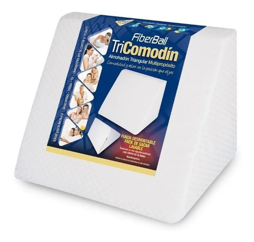 Imagen 1 de 5 de Almohada Triángulo Tricomodin Fiberball Funda Desmont Envios