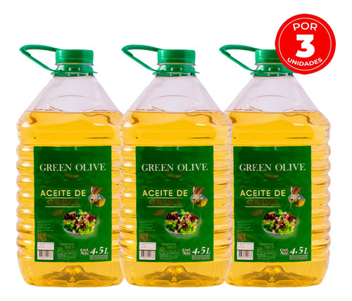 Aceite De Girasol Green Olive 3un X4,5lts