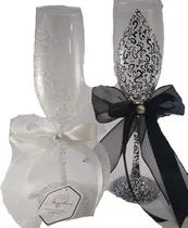 Comprar Copas Brindis Boda Novios Bodas De Plata Bodas Oro Xv Años