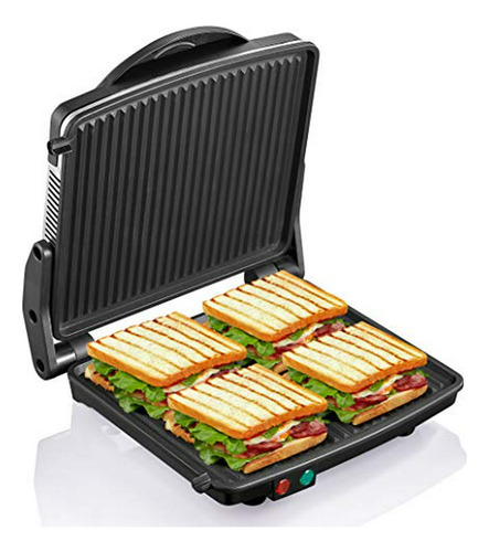 Panini Press Grill, Yabano Gourmet Sandwichera Platos Con Re