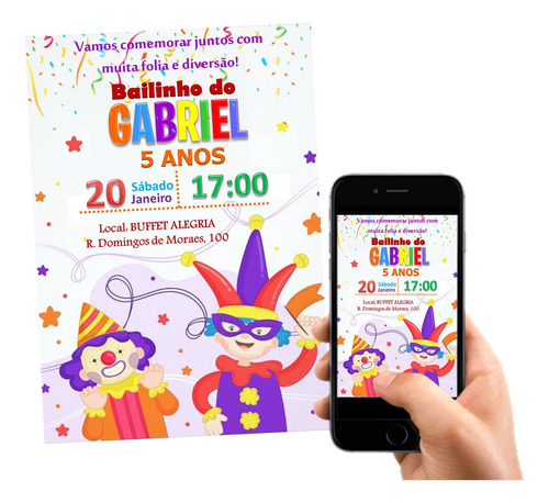 Arte Digital - Convite Carnaval - Diversos Modelos