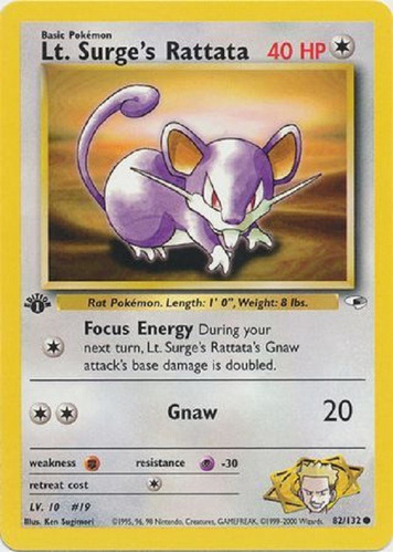 Lt. Surge's Rattata 82/132 Comun Pokemon Tcg