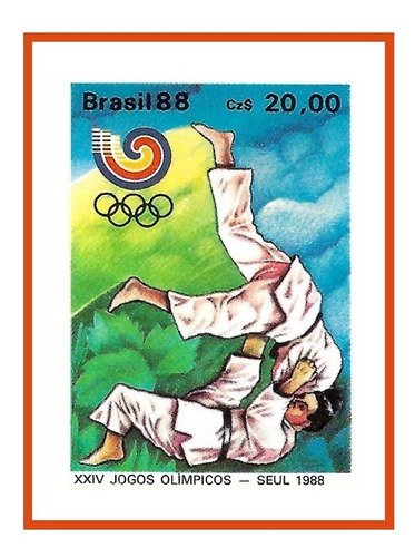 Folha Inteira Selo 1590 Judô Olimpíadas De Seul Coréia 1988