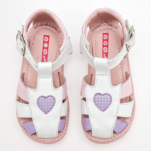 Sandalias Niña Dogi 5894 Blanco Rosa Lila