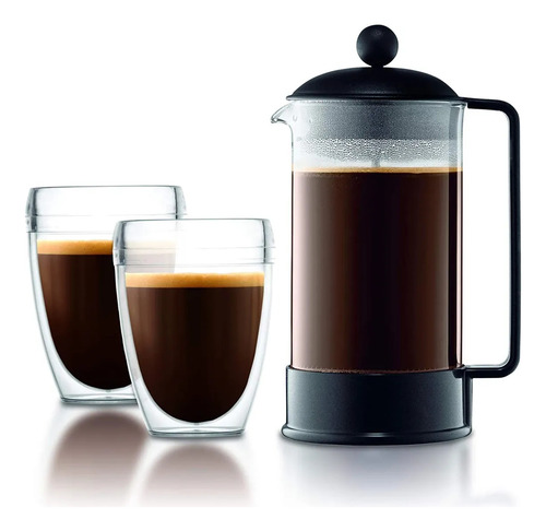 Cafetera Bodum Brazil 1543 3 Pzs 350 Ml Original Francesa Negro