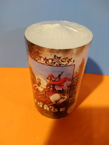 Velón De Oración San Jorge O San Expedito 10 Cms Larga Durac