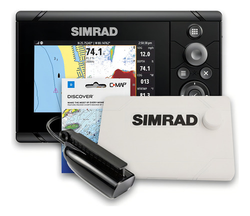 Gps Sonar Simrad Cruise 5 C/ Capa Moldura Transdutor E Carta