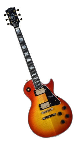 Guitarra eléctrica Gibson Custom Shop Les Paul Custom de arce/caoba heritage cherry sunburst brillante con diapasón de richlite