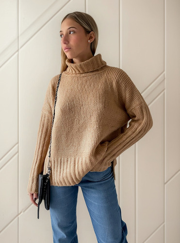 Sweater Mujer De Lanilla Con Polera.
