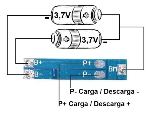 Kit 30 Placa Bms Para Bateria Bms 2s 7,4v 8,4v 7a Proteção