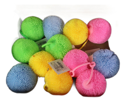 12 Pelotas Puffer Squishy Ball Antiestres Con Luz Led
