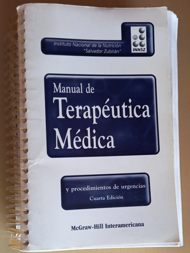 Vendo Manual De Terapeútica Médica Mc Graw Hill Usado