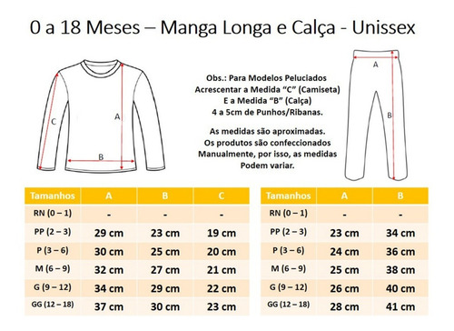 Imagem 3 de 3 de Pijama Infantil Flanelado 0 - 18 Meses Múltiplas Estampas