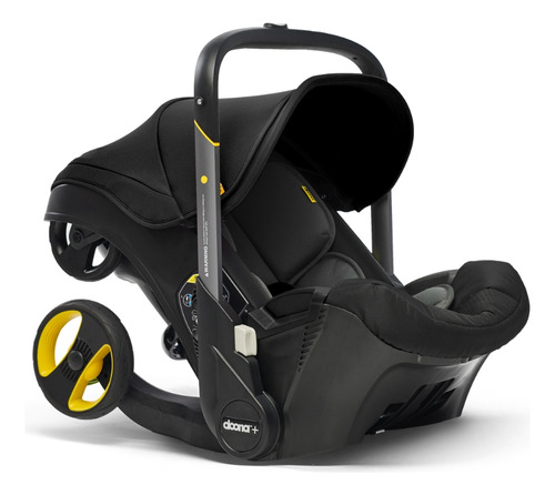 Carriola Y Autoasiento Doona + 2 En 1 Negra Compacta Negro