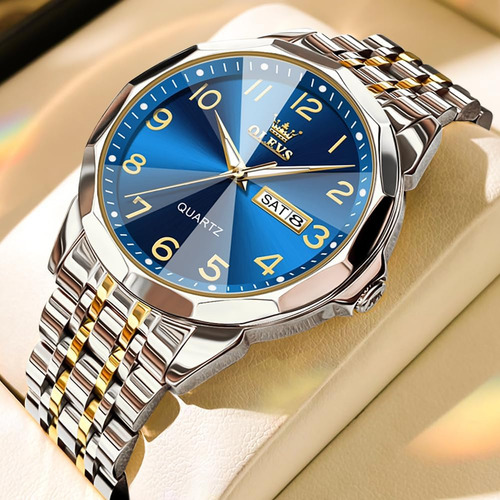 Reloj Olevs Para Hombre, Vestido De Negocios, Diamante, Anal
