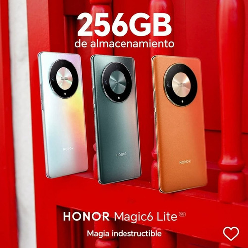 Honor Magic 6 Lite 5g Dual Sim 256gb 16gb Ram (8+8) Nfc Super Resistente Batería 5300mah Incluye Accesorios Funda Cargador Completo Naranja