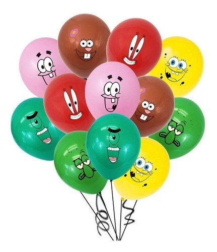 Pack 12 Globos Látex Bob Esponja