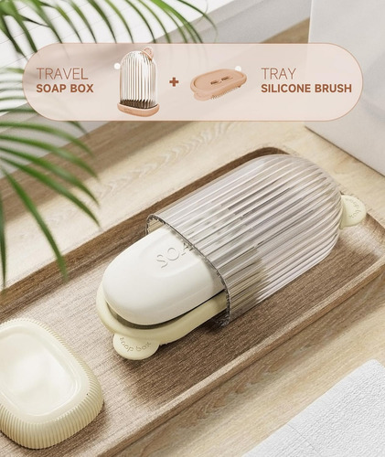 ;= Jabonera De Viaje O Gym Con Tapa Drenable Portable Anti
