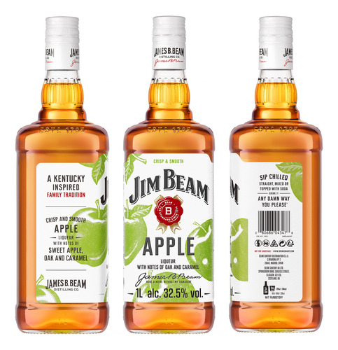 Whisky Bourbon Jim Beam Apple Licor De Maçã Verde 1 L