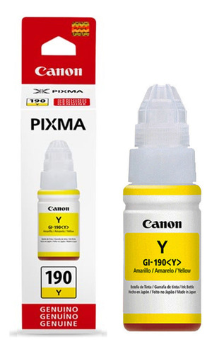 Tinta Pixma Canon Amarillo (190 Y) Botella 70ml Gi-190