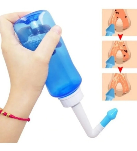Higienizador Ducha Lavador Nasal Lavagem Adulto Criança Cor Azul