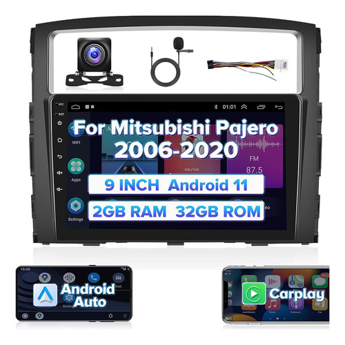 Para Mitsubishi Pajero Roinvou 2+32g Android Stereo 06-2020