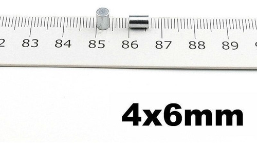 Imagen 6 de 8 de 50 Imanes De Neodimio 4x6 Mm Niquelados Potentes