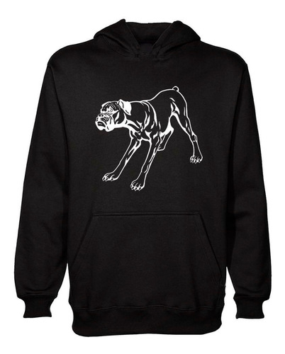 Buzo Canguro Perro Boxer Silueta Vector Hoodie