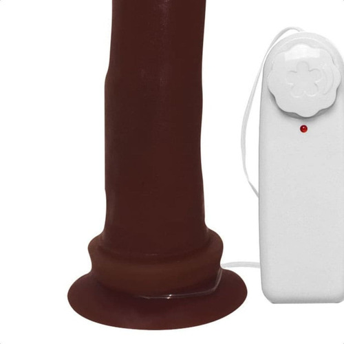 Pênis De Borracha Vibrador 18cm 4,5cm Consolo Marrom Adônis