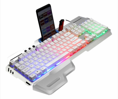 Kit Teclado Mas Mouse 3200 Dpi Aluminio Mecanico Rgb Gk70 