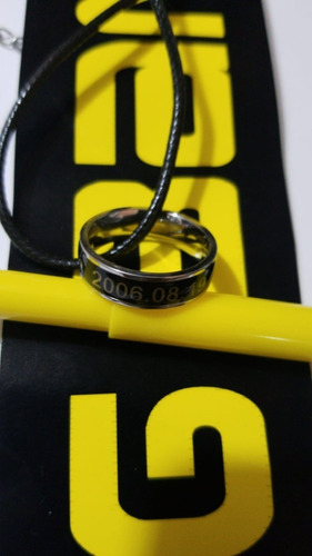 Collar Anillo Bigbang Fecha Aniversario Negro Kpop Coreano