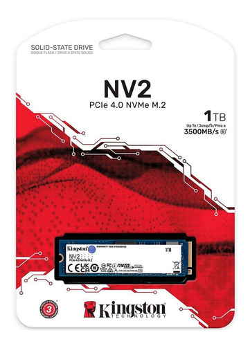 Disco Solido Ssd Kingston 1tb M.2 Nv2 Pcie 4.0 Snv2s/1000g