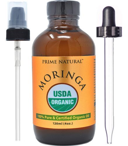 Óleo De Moringa Prime Natural Organic 120 Ml Prensado A Frio