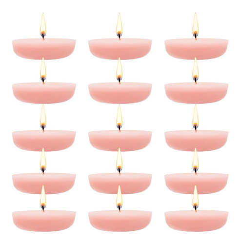 15 Velas Flotantes Color Rosa Aluzza