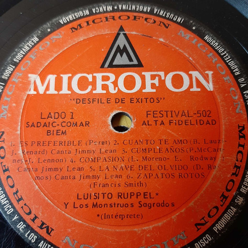 Sin Tapa Disco Luisito Ruppel Los Monstruos Sagrados C0