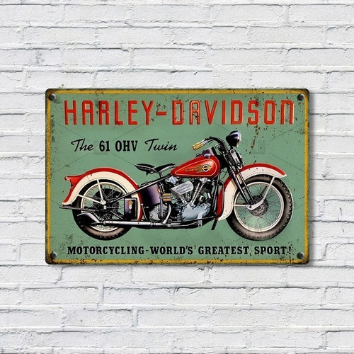 Cartel Harley Davidson 61 Ohv Twin Art 730 20x30cm X1