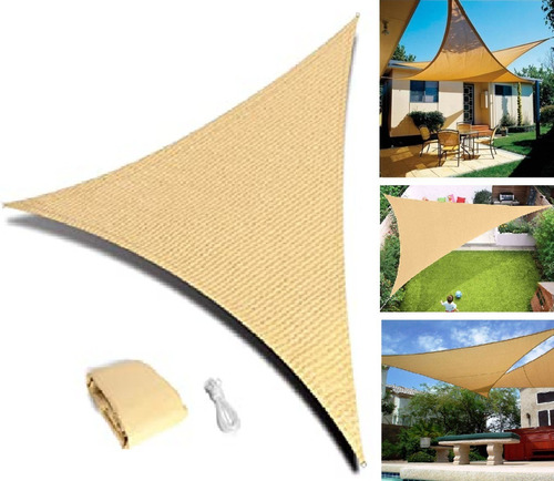 Imagen 6 de 8 de Pack 3 Toldo Vela Impermeable Toldo Plegable 5x5x5m Tringulo
