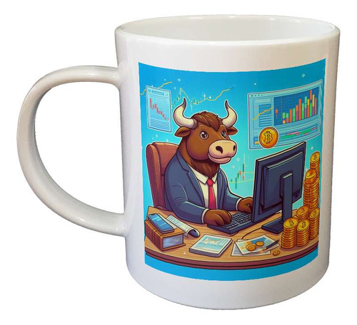 Taza Plastico Toro Bitcoin Trading Bullmarket Cripto M4