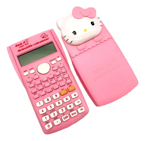 Calculadora Científica Infantil Kitty Kuromi Stitch Sanrio Kitty Rosa