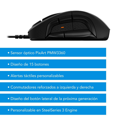 Mouse Gamer Steelseries Rival 500 Moba Mmo 15 Botones 6ct E