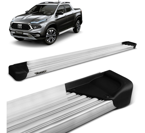 Imagem 1 de 6 de Estribo Lateral Fiat Toro 2016 2017 2018 2019 Aluminio Prata