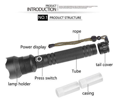 Lanterna Led Retrátil, Lanterna Tática De Zoom