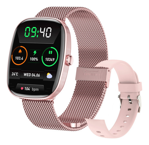 Reloj Inteligente Smart Watch Bluetooth,para Hombre Y Mujer - Monitor Cardiaco, 100+ Modos Deportivos, Alarma De Sueño Y Notificaciones Push