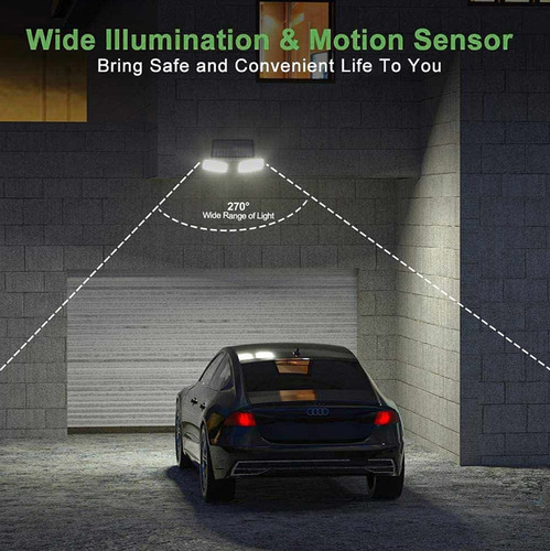 Lampara Led Solar Exterior Sensor Luces Foco 3modos 78 Led