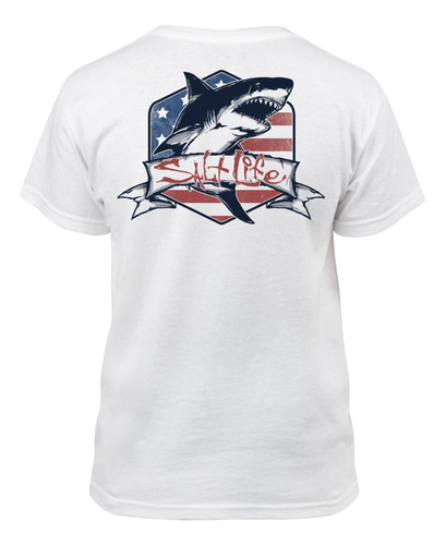 Salt Life Amerishark - Camisa De Manga Corta Para Jóvenes,.