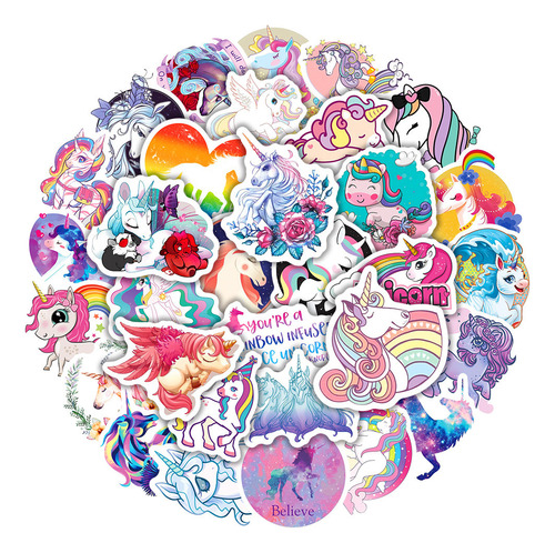 Pegatinas De Dibujos Animados De Unicornio Para Bicicleta P