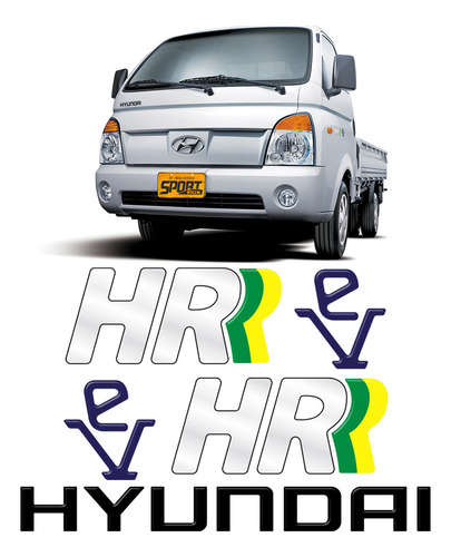 Adesivos Caminhão Hyundai Preto Hr Ev Emblemas Resinados