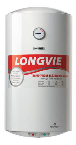 Termotanque Eléctrico Longvie Te60c Carga Inferior Cuo